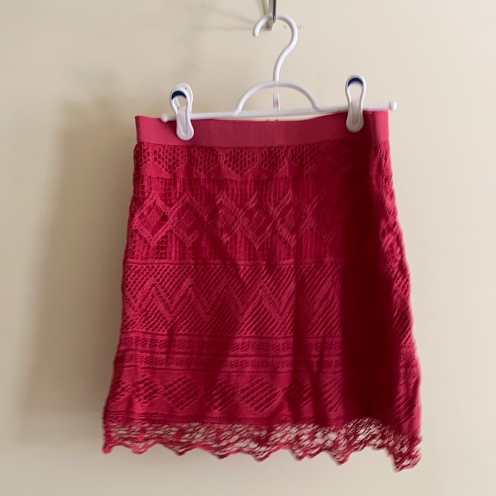 Pink lace skirt